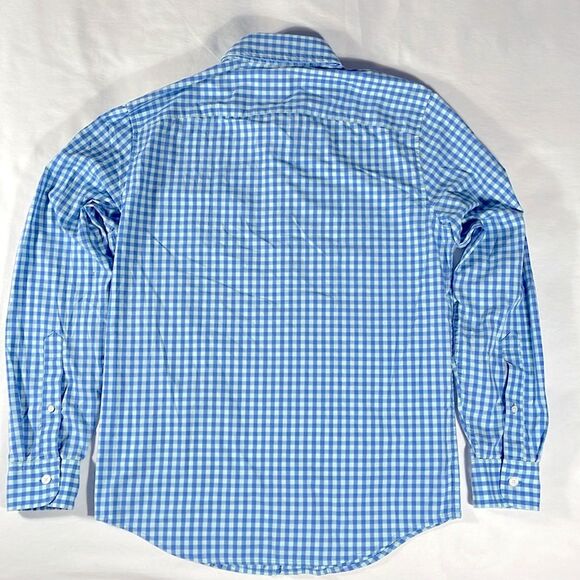 Abercrombie & Fitch mens blue gingham checkered plaid button down shirt - size S - Picture 3 of 9